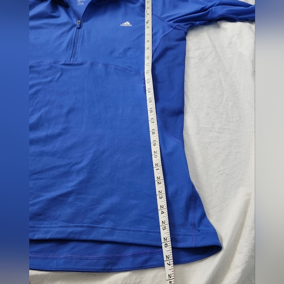 Adidas Blue Climalite 1\4 Zip Sweatshirt Long Sleeve Mock Neck, men's Size L - Picture 11 of 12